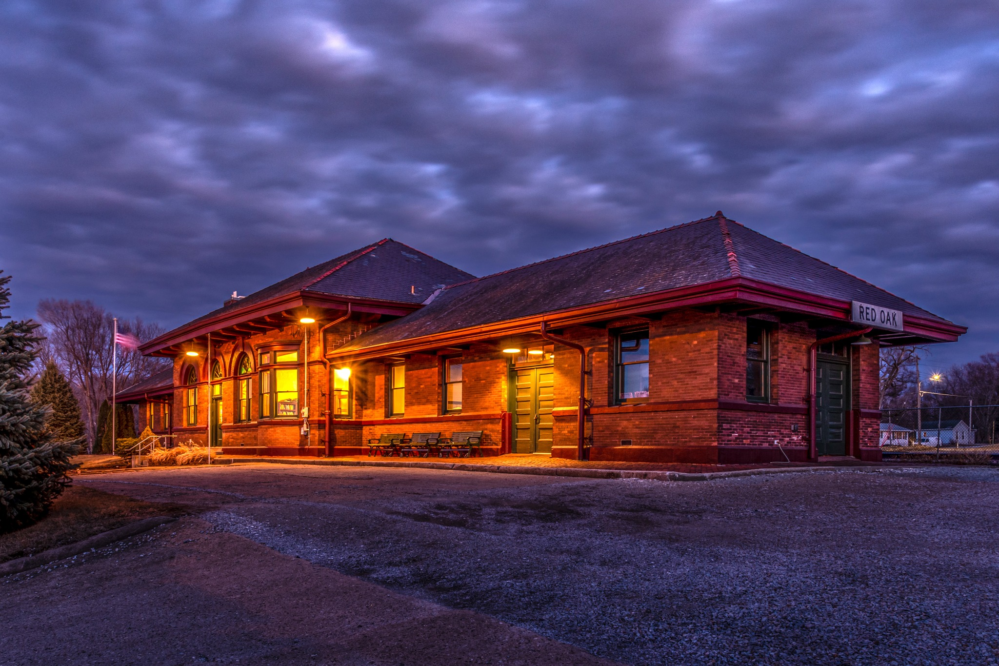 The Restored Burlington Northern Depot and WWII Memorial Museum, 305 SOUTH SECOND STREET, Red Oak, Iowa. 51566